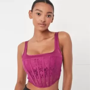 image of Missguided Front Panelled Corset - Purple