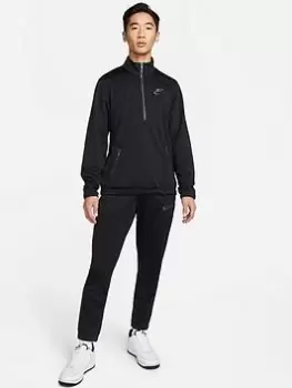 Image of Nike NSW Polyknit Quarter Zip Tracksuit - Black/Grey, Size L, Men