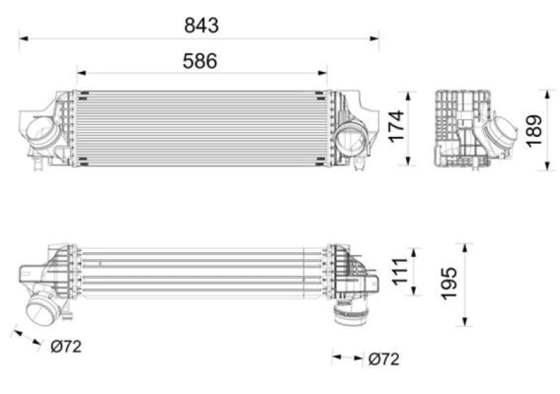 Image of Intercooler MAHLE CI 735 000P