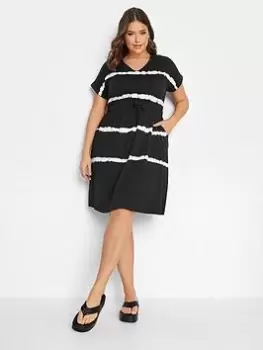 Image of Yours Yours Short Sleeve Dress - Black, Size 14, Women