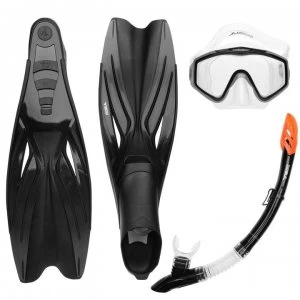 Image of Gul Mask Snorkel And Fin Set Adults - Black