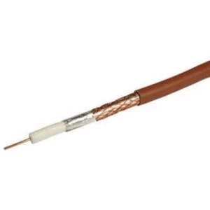 Labgear Brown Single 1mm Solid Copper 75Ohm PF100 Digital Satellite Cable With Foam Filled PE Copper Foil and Bare Copper Braid - 100 Meter