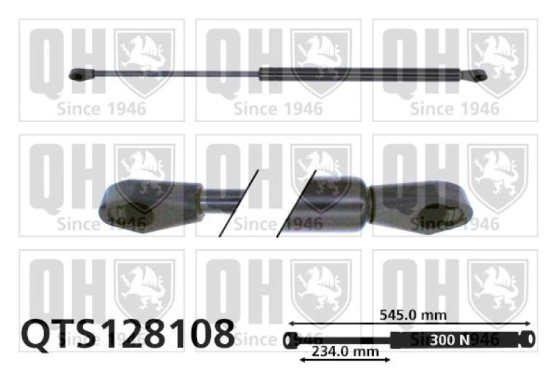 Image of QUINTON HAZELL Tailgate strut QUINTON HAZELL QTS128108