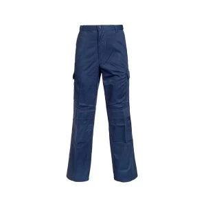 image of Combat Trousers 32" Regular Polycotton with Pockets Navy Blue