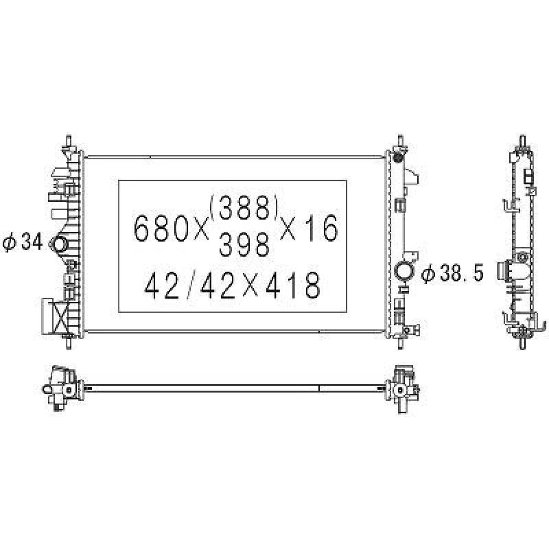 Image of Engine radiator DIEDERICHS DCM2686