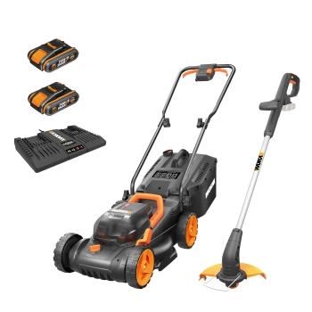 image of Worx WG927E 34cm 20V Cordless Grass Trimmer and Lawnmower