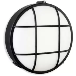 image of Firstlight Lighting - Firstlight Lewis LED Resin Bulkhead - Round Black with White Polycarbonate Diffuser IP44