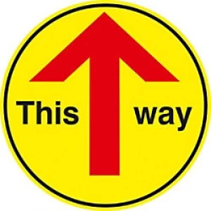Image of Seco Floor Sticker This way Yellow Anti Slip Laminate 30 x 30cm Pack of 2