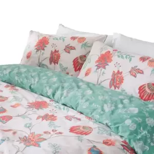 Image of Furn Amreli Duvet Cover Set (Double) (Coral)