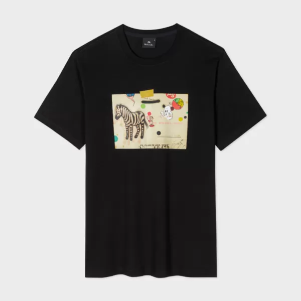 Image of Ps Paul Smith Mens Reg Fit T Shirt Zebra Card