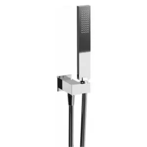 image of Abode Square Combined Wall Outlet with Handshower & Bracket - Chrome