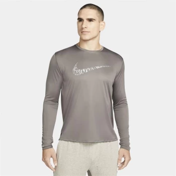 image of Nike Miler GX Long Sleeve T Shirt Mens - Beige