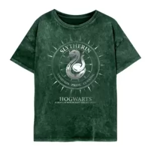 image of Harry Potter - Slytherin Constellations (SuperHeroes Inc. Womens Acid Wash T-Shirt) Ex Ex Large