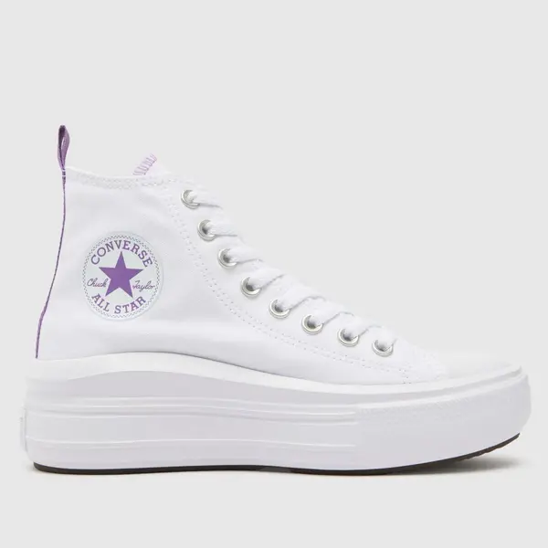 image of Converse white all star move platform Girls Youth trainers White UK 4 (EU 37)