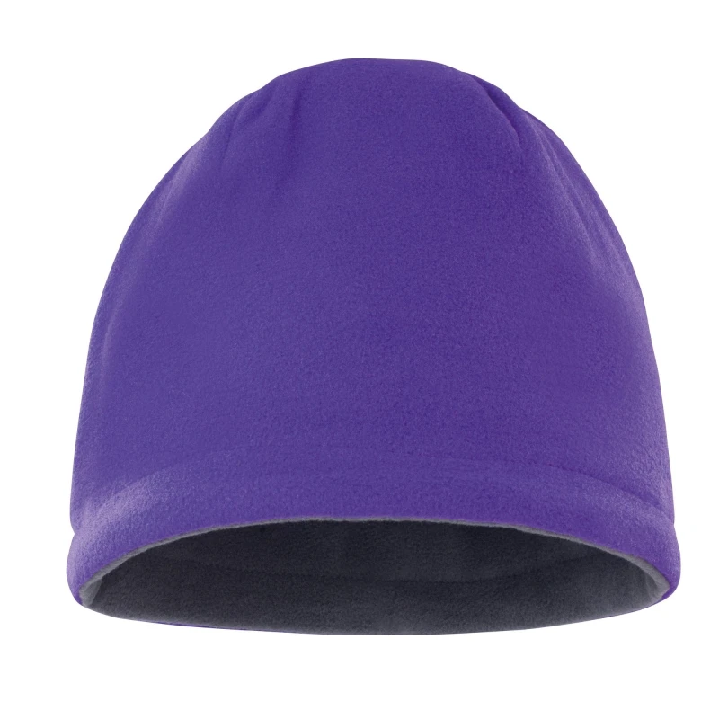 Image of Result Result Men Winter Essentials Reversible Fleece Skull Hat in Purple Purple One Size Male 5054752308087