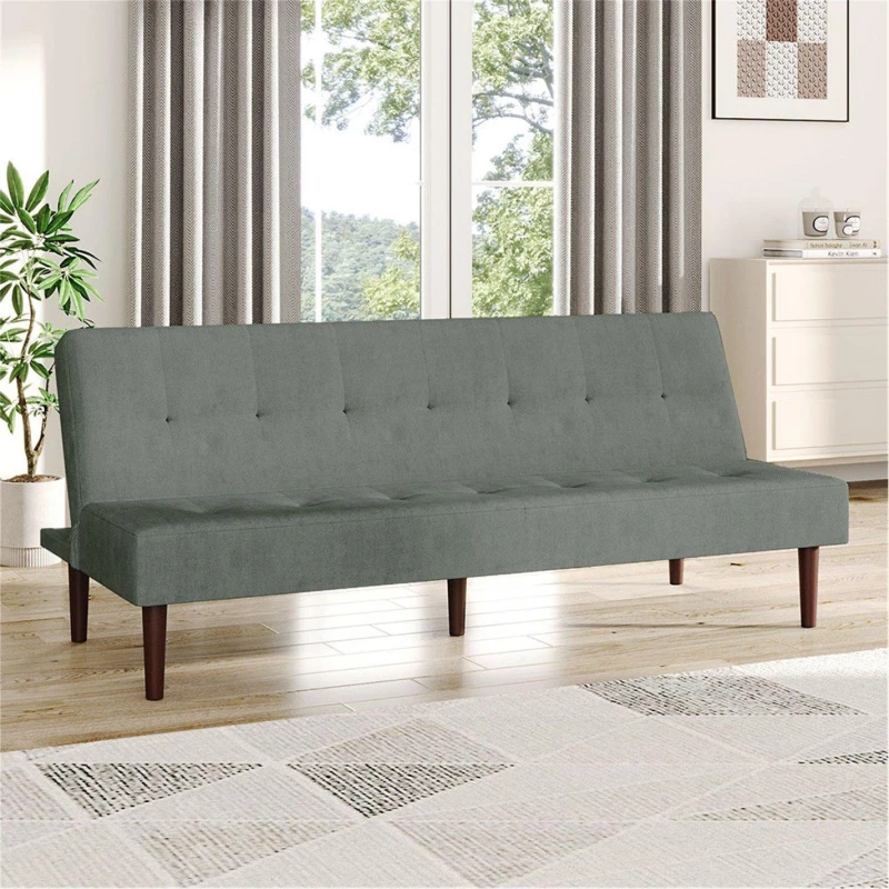 Image of Cottonfy UK Modern Convertible Single Grey Sofa Bed Grey Grey L