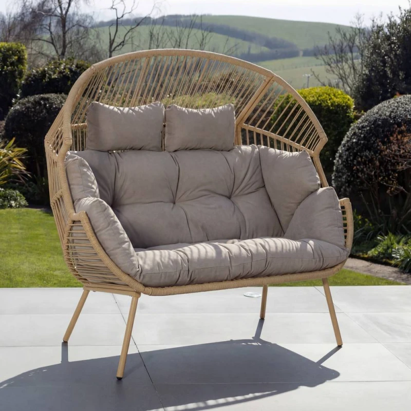 Image of Artemis Home Cocona 2 Seat Standing Egg Chair in Light Brown Light Brown Unisex