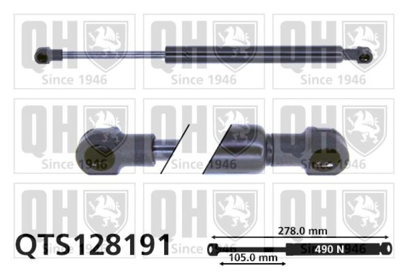 Image of QUINTON HAZELL Tailgate strut QUINTON HAZELL QTS128191