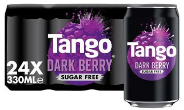 image of Tango Dark Berry Sugar Free 330ml Cans 24 Pack