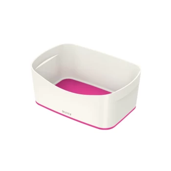 image of MyBox WOW Storage Tray W 246 X H 98 X D 160 MM White/Pink - Outer Carton of 4