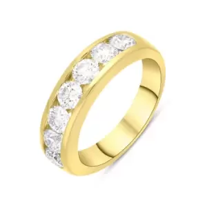 18ct Yellow Gold 1.61ct Diamond Channel Set Half Eternity Ring