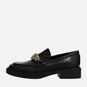 Guess Womens Kabela Chain-Embellished Leather Loafers - UK 8