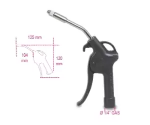 image of Beta Tools 1949G Progressive Blow Gun With Air Regulator 6-8 Bar 019490035