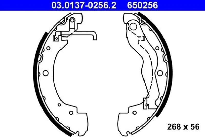 Image of ATE 03.0137-0256.2 Brake Shoes with lever Brake Shoe Set (70)