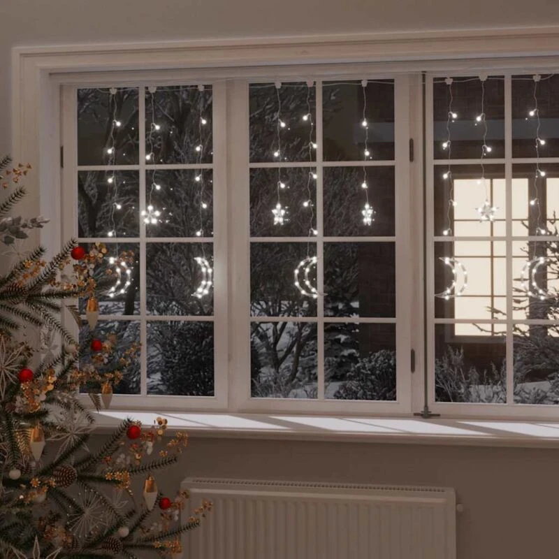 Image of VIDAXL Star and Moon Fairy Lights Remote Control 138 LED Cold White Vidaxl 8720286434178