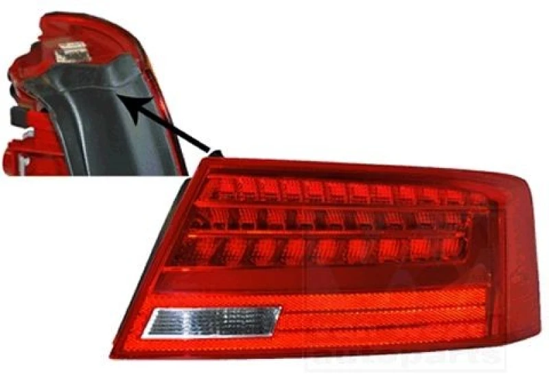 Image of VAN WEZEL 0384926 Rear light Outer section, with bulb holder, Right, LED Combination Rearlight (391)