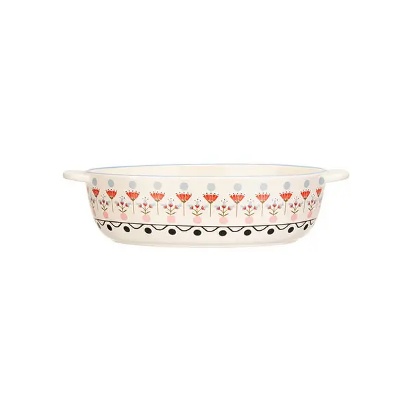 Image of Cath Kidston Painted Table Ceramic Oval Roasting Dish 28cm - Cath Kidston CKPTOVALROAST