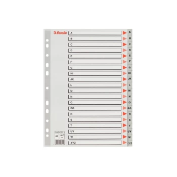 Image of Polypropylene A-Z Indices A4 - Grey - Outer Carton of 10