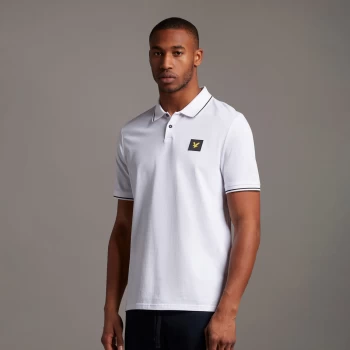 Mens Casuals Tipped Polo Shirt - White - XXL