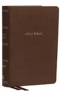 Image of nkjv reference bible compact large print leathersoft brown red letter comfo