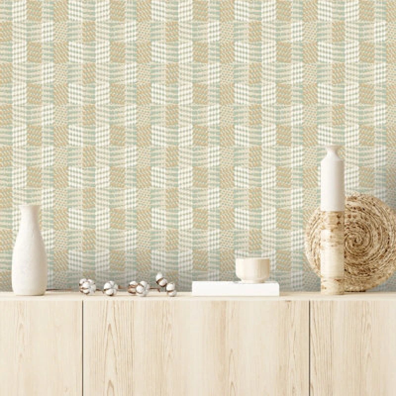 Image of Belgravia Decor Belgravia Decor Zambaiti Parati Marrakech Dot Geo Sage and Sand Wallpaper Green