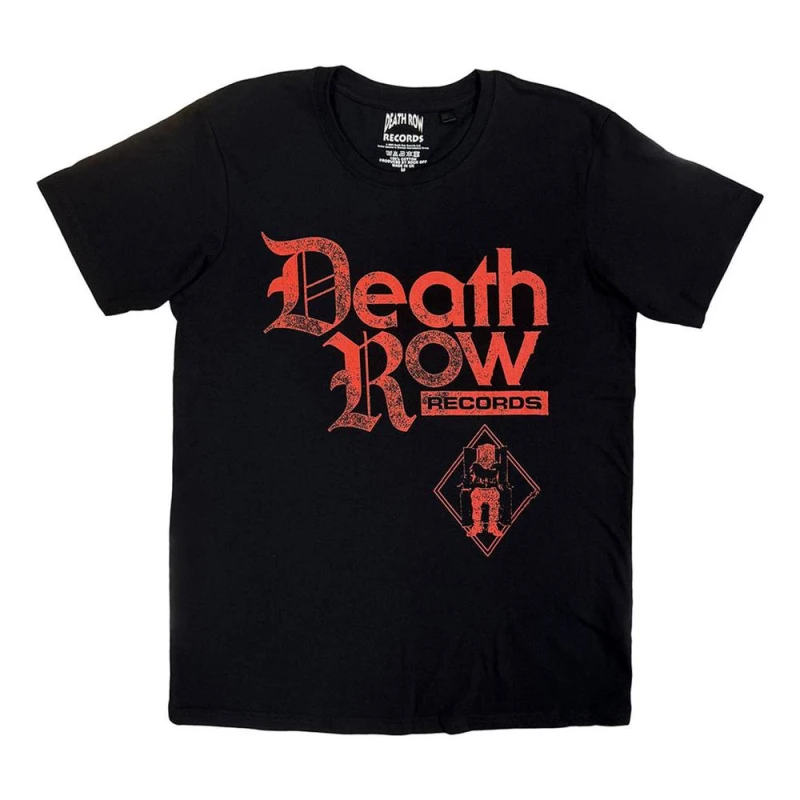 Image of Death Row Records Mens Logo T-Shirt in Black Size: Small Black Male S