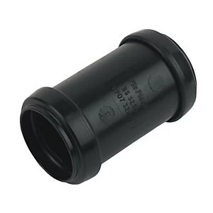 Image of FloPlast WP07B Push-Fit Waste Straight Coupler - Black 32mm