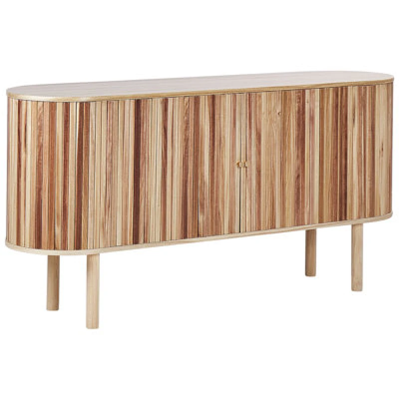 Image of Beliani Cabinet Manara Paulownia Wood Light Brown