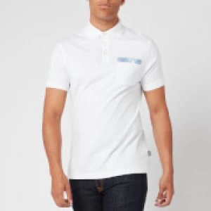 Image of Barbour Mens Tartan Pocket Polo Shirt - White - L