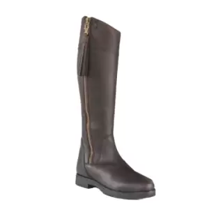 image of Moretta Womens/Ladies Alessandra Leather Country Boots (4 UK Standard) (Chocolate Brown)