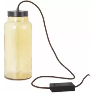 Image of Raw lamp, steel and glass, amber