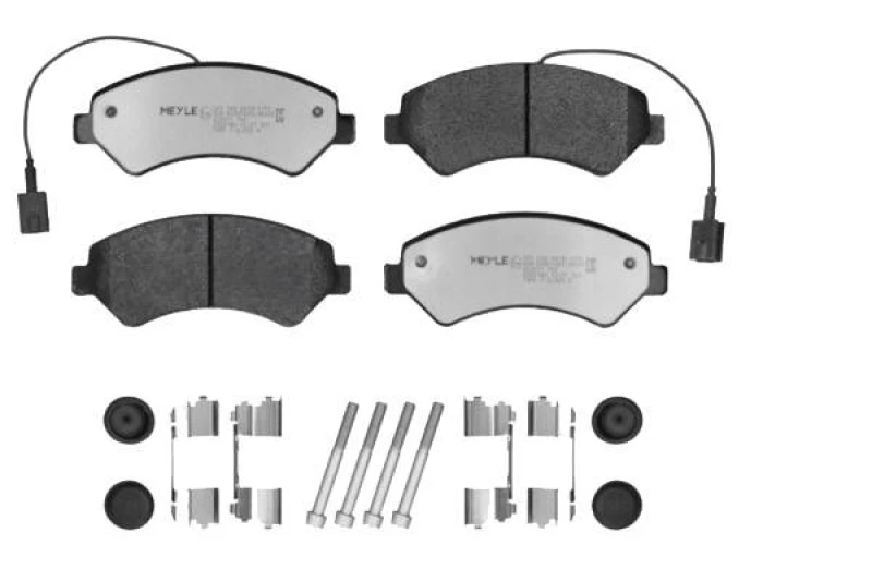 Image of MEYLE 025 244 6619-1/PD Brake pad set Front Axle, incl. wear warning contact, with accessories, MEYLE-PD Quality, with brake caliper screws Brake Pad