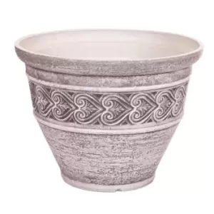 Image of YouGarden Heart 40cm Washed Granite Planter - Brown