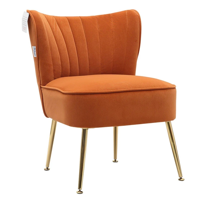 Image of Kabinet UK Modern Armless Wingback Accent Chair Orange unisex One size