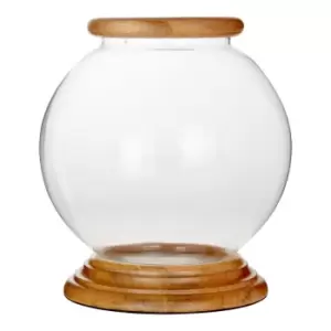 image of Premier Housewares Hampstead Hurricane Round Candle Holder - Small