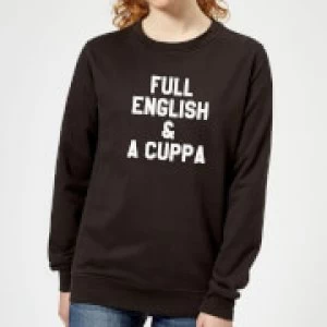 Image of Full English and a Cuppa Womens Sweatshirt - Black - 3XL