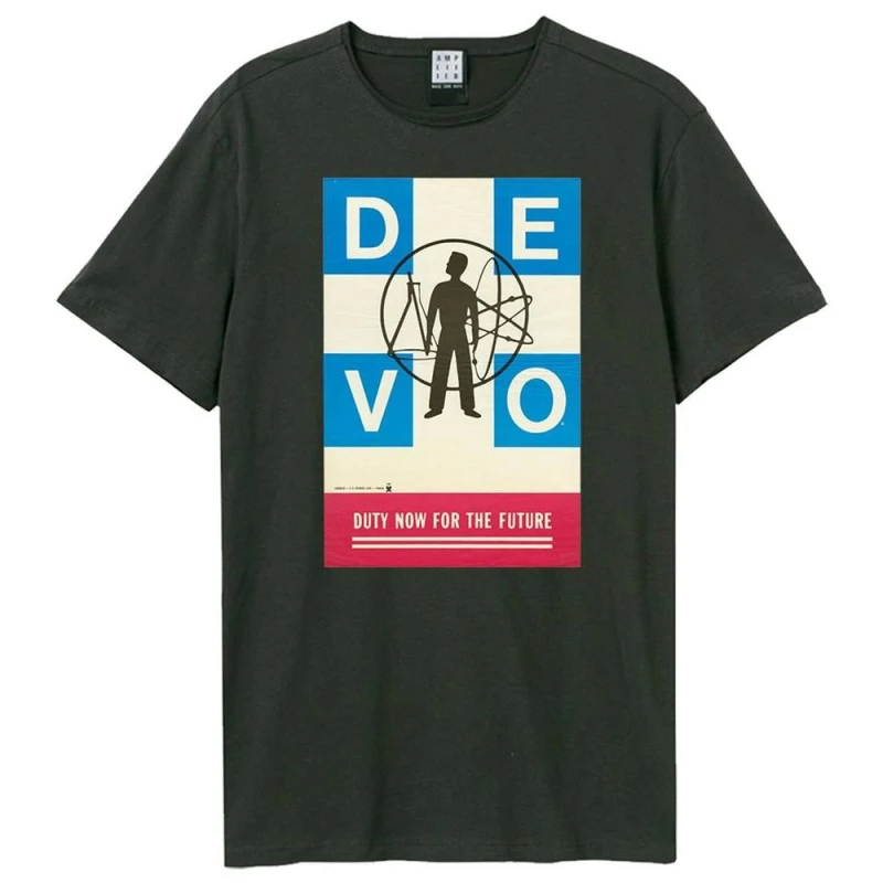 Image of Amplified Mens Duty Now For The Future DEVO T-Shirt in Charcoal Size: XS Charcoal Male XS