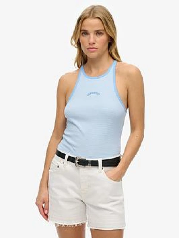 Image of Superdry Womens organic cotton raglan sleeve T-Shirt with logo Superdry Essential Bleu Female L