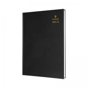 Image of Collins Academic Diary Day Per Page A5 Black 2022-2023 52MBLK