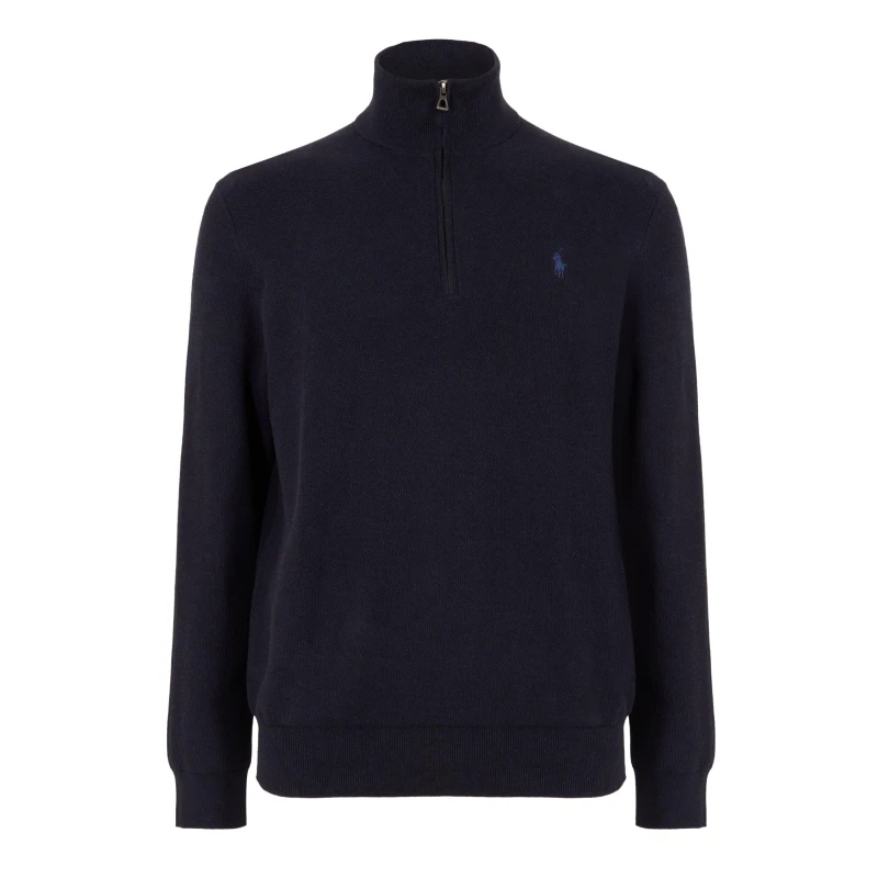 Image of Polo Ralph Lauren Quarter-Zip Jumper Navy Hthr male S